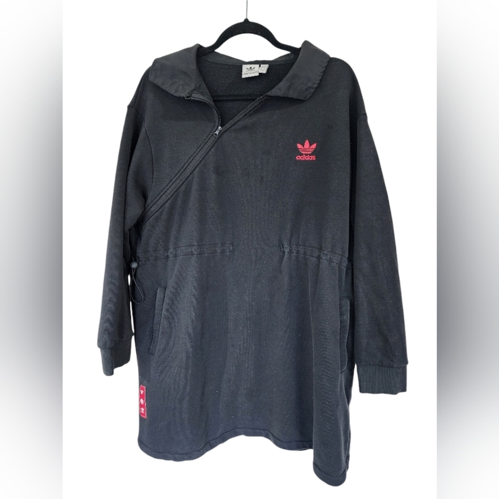 ADIDAS French terry hoodie dress with a lunar new year graphic, size M